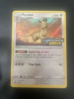 Pokemon Card Persian SM182 Black Star Promo SM Unbroken Bonds - Image 1