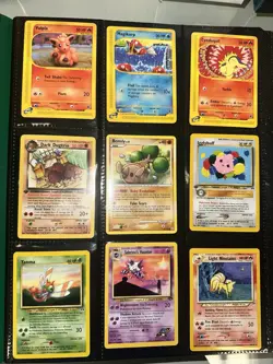 9 card vintage pokemon card lot 1st edition, bonsly, ereader magikarp, etc LP-NM - Image 1
