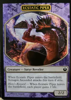 Magic the Gathering MTG Token - Ecstatic Piper (3) Defeat a God LP - Image 1