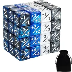 48 Pieces Magic Counter Dice Life MTG Counters Dice Set Marble Buff Tokens Blue - Image 2