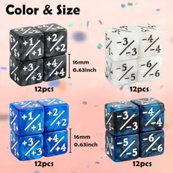 48 Pieces Magic Counter Dice Life MTG Counters Dice Set Marble Buff Tokens Blue - Image 3