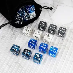 48 Pieces Magic Counter Dice Life MTG Counters Dice Set Marble Buff Tokens Blue - Image 4
