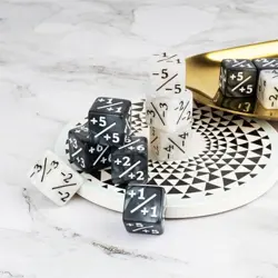 48 Pieces Magic Counter Dice Life MTG Counters Dice Set Marble Buff Tokens Blue - Image 5