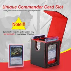 MTG Deck Box, Double Display Window MTG, Commander Deck Box Fits 120+ Black/Red - Image 5