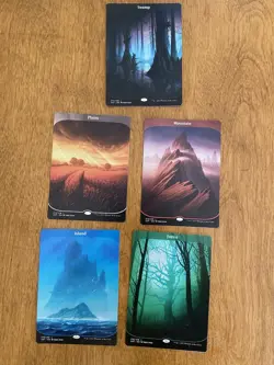 MTG Unstable Full Art Basic Land Lot of 5 Near Mint 1x Of Each Plains Island Mtn - Image 1