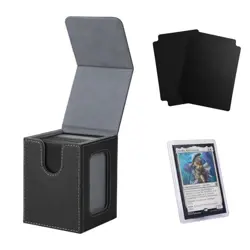 Venssu MTG Deck Box With Slot For Commander Display, Patented Black＆Grey - Image 2