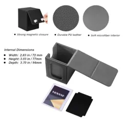 Venssu MTG Deck Box With Slot For Commander Display, Patented Black＆Grey - Image 3