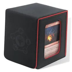 Card Deck Box For MTG Commander Deck, Fits 100+ Cards, Magnetic Card Black&Red - Image 1