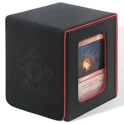 Card Deck Box For MTG Commander Deck, Fits 100+ Cards, Magnetic Card Black&Red - Image 2