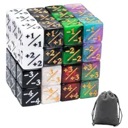 48 Pieces MTG Counter Dice Plus 1 Set in 8 Colors, Life Counters +1/+1 Tokens - Image 1