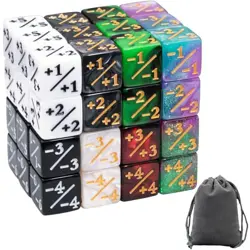 48 Pieces MTG Counter Dice Plus 1 Set in 8 Colors, Life Counters +1/+1 Tokens - Image 2