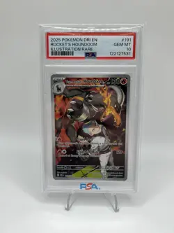2025 Pokemon Destined Rivals Illustration Rare 191 Team Rockets Houndoom PSA 10 - Image 1