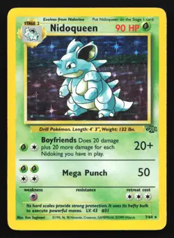 Pokemon Nidoqueen 7/64 WotC Jungle Unlimited Holo Rare HP - Image 1