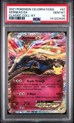 2021 POKEMON CELEBRATIONS CLASSIC COLLECTION #97 XERNEAS EX PSA 10 - Image 1