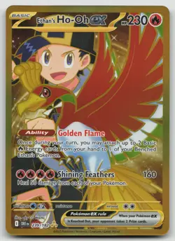 Pokemon Ethan's Ho-Oh EX Full Art Holo Fire 230 HP 239/182 Pokemon TCG Card - Image 1