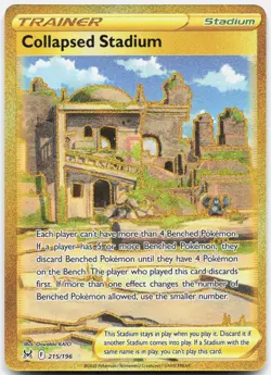 Collapsed Stadium 215/196 Secret Rare Lost Origin Pokemon Near Mint - Image 1
