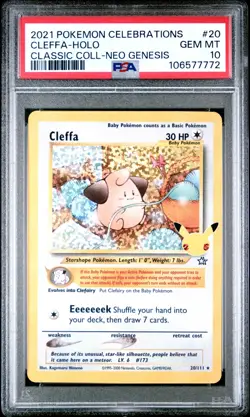 PSA 10 Cleffa 20/111 Pokemon Celebrations Classic Neo Genesis Rare Holo English - Image 1