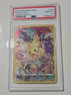 2023 Pokemon Sword & Shield Pikachu Crown Zenith 160/159 Secret Rare PSA 10 - Image 1