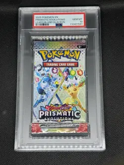 PSA 10 Prismatic Evolutions Booster Pack Sealed Leafeon & Glaceon Art Pokemon - Image 1