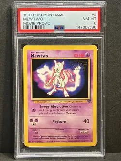 Mewtwo #3 WB Stamp 1999 Pokemon Game Movie Promo PSA 8 - Image 1
