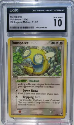 2006 Dunsparce 31/92 EX Legend Maker Deadlock Down Draw Grade CGC GRADE 10 Mint - Image 2