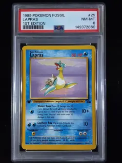 Pokemon Lapras 1st Edition PSA 8 Fossil Set 25/62 Vintage 1999 WOTC - Image 1