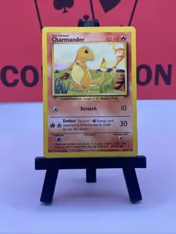 Charmander 46/102 Base Set WOTC Pokemon TCG Regular Common 1999 MP - Image 2