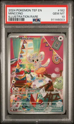 2024 MINCCINO #182 POKEMON TEMPORAL FORCES ILLUSTRATION RARE PSA 10 GEM MINT - Image 1