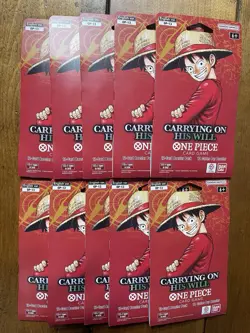 One Piece OP-13 Carrying On His Will Sleeved Booster Packs - Lot of 10 - SEALED - Image 1