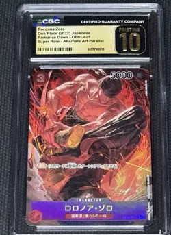 CGC Pristine 10 Roronoa Zoro OP01-025 Alt Art Parallel One Piece - Image 1