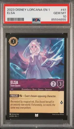 2023 Lorcana Elsa - Snow Queen #41/204 PSA 10 GEM MINT - Image 1