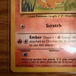Charmander unlimited Base Set Common 46/102 - Vintage WOTC Pokemon Card LP - Image 5