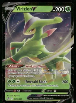 2019 Virizion V - SWSH295 Promo Holo NM SWSH: Sword & Shield Promo Cards Pokemon - Image 1