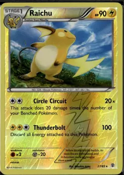 Raichu Holo Rare Generations 27/83 Lightning Reverse Holo Pokemon Card - Image 1