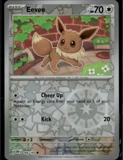 Eevee Common SV03: Obsidian Flames 166/197 Colorless Reverse Holo Pokemon Card - Image 1