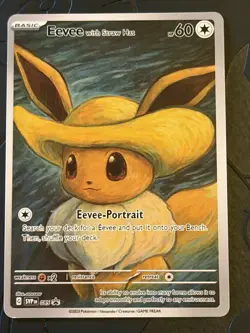 Pokemon Eevee With Straw Hat Van Gogh Art Style Custom Card - Image 1