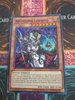 Yugioh Archfiend Empress LDS3-EN007 Blue Ultra Rare 1st Edition Near Mint - Image 1