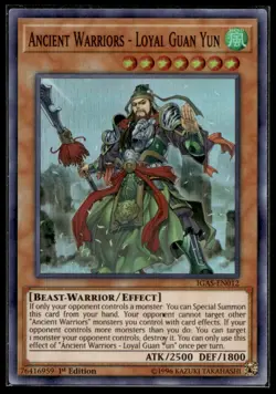 Ancient Warriors - Loyal Guan Yun Ignition Assault IGAS-EN012 MP YuGiOh TCG | Bu - Image 1