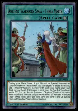 Ancient Warriors Saga - Three Visits Ignition Assault IGAS-EN055 MP YuGiOh TCG | - Image 1