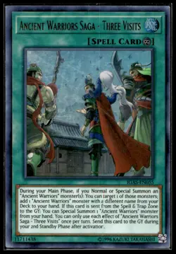 Ancient Warriors Saga - Three Visits Ignition Assault IGAS-EN055 MP YuGiOh TCG | - Image 1