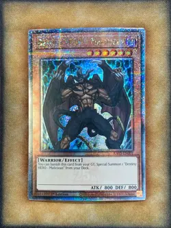 Yugioh Destiny HERO - Malicious RA03-EN001 Quarter Century Rare 1st Ed NM - Image 1