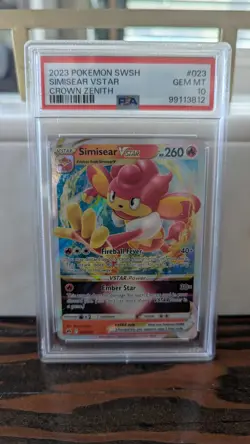 PSA 10 GEM MINT 💎Simisear Vstar💎 023/159 Crown Zenith RARE Pokemon Card - Image 1