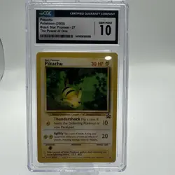 CGC 10 Pikachu 27 Black Star Promo The Power of One 2000 Pokemon Card - Image 1