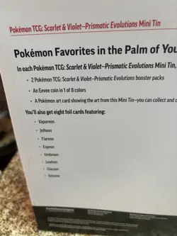 Lot of 2 Costco Pokemon Prismatic Evolutions 8 Mini-Tin Bundles w/ Promo Cards - Image 3