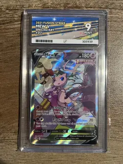 Mew V 251/264 Fusion Strike Special Alt Art Pokemon Card Graded ACE 9 Art Label - Image 1