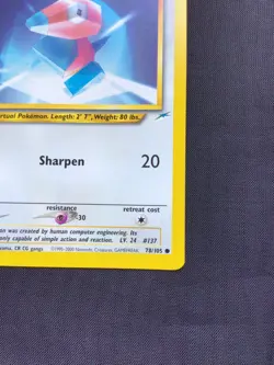 Pokemon Cards: 1st Edition Neo Destiny Common: Porygon 78/105 - Image 4