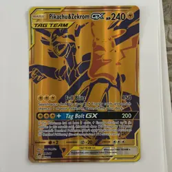 Pokemon TCG Pikachu & Zekrom GX SM248 JUMBO Gold Ultra Rare Promo Card JS - Image 1