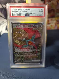 Pokemon TCG Prismatic Evolutions Roaring Moon EX Card 162/131 Sir PSA 9 - Image 1