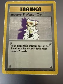 Imposter Professor Oak 73/102 Base Set Rare Pokemon Card LP - Image 1