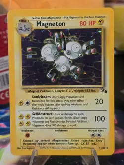 Pokemon Card - Magneton Fossil 11/62 Holo Rare - Image 1